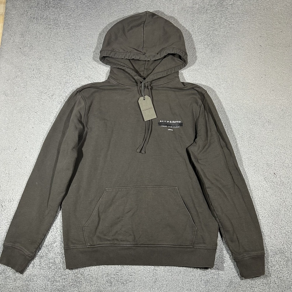 NWT All Saints Redact Tokyo Underground Hoodie Sz Small Olive Sweatshirt #4069